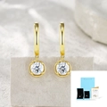 Elegante gouden S925 zilveren moissanite oorbellen met GRA certificaat en geschenkverpakking - 6.5mm / Ronde Oorbellen (Met Certificaat & Doos) (E15841)