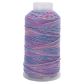 Filo da ricamo intrecciato multicolore rosa viola e blu con filo d'oro metallizzato lucido - Singolo Rotolo / Sfumatura Blu Viola