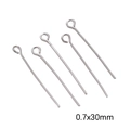 DIY jewelry 0.7x30mm stainless steel eye pins for beaded bracelet and necklace handmade crafts - Eye Pin 0.7x30mm Steel Color (20 pcs/Pack)