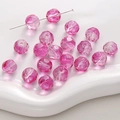 Cuentas de vidrio rosa facetado para joyería DIY y pulseras de cristal - 20 Piezas/Paquete / Rosa rojo