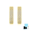 Detailed macro view of S925 sterling silver earrings with D color moissanite and luxury packaging - Gold Earrings (With GRA Certificate And Gift Box)