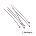 Steel color stainless steel ball head pins 0.7x40mm for DIY jewelry making accessories - Ball Head Pins 0.7x40mm Steel Color (20 Pcs/Pack)