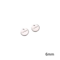 6mm stainless steel round charm tag with S.steel engraving for DIY jewelry making - Tail Chain Tag 6mm Approx. 1mm Hole Steel Color (10 Pcs/Pack)