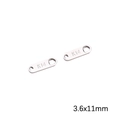 Silver stainless steel lobster clasp connectors with K14 engraving for jewelry making - Engraved Tail Chain Tag 3.6x11mm Approx. 1mm Hole Steel Color (10 Pcs/Pack)
