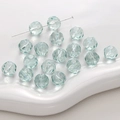 Cuentas de vidrio facetado azul claro para creación de joyas DIY acabado cristal - 20 Piezas/Paquete / Verde azulado