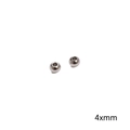 DIY jewelry 4mm stainless steel beads with a polished silver finish for bracelets - Round Beads 4mm Approx. 1.5mm Hole Steel Color (10 Pcs/Pack)