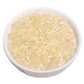 Light yellow translucent glass cat-eye beads in a white bowl for DIY jewelry making - 5g/Pack (Approx. 90 Pcs), 4x2.5mm / Pale Yellow