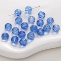 Cuentas de vidrio facetado azul oscuro para la creación de joyas y pulseras DIY - 20 Piezas/Paquete / Azul zafiro