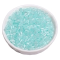 Mint green cat eye glass beads for DIY jewelry making in a white ceramic dish - 5g/Pack (Approx. 90 Pcs), 4x2.5mm / Lake Blue