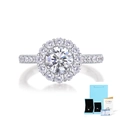 Klassieke halo-diamantring van 1 karaat in S925-zilver met GRA-certificaat en geschenkdoos - US Maat 5 / Moissaniet (Met GRA-certificaat & Doos)