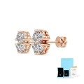 Elegante 18K Roségold Vierblättrige Kleeblatt Moissanit Ohrstecker mit GRA-Zertifikat - Ohrstecker (Mit GRA-Zertifikat & Geschenkkarton) / Roségold