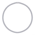 Macro detail of S925 silver tennis chain with halo square cut moissanite stones - XL / Square Halo Moissanite Necklace