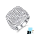 Heren S925 sterling zilveren vierkante moissaniet ring iced out met luxe geschenkdoos - US Maat 8 / Moissanite Ring Met GRA Certificaat En Geschenkdoos
