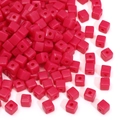 Vibrant Magenta Acryl-Würfelperlen 5mm für DIY-Schmuck und Armbandherstellung - Würfelperle (BSD884) / 5mm (ca. 144 Stk./Packung) / Rosenrot