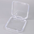 Scatola portaoggetti minimalista in plastica trasparente con coperchio a ribalta - Taglia Grande 8.5x8.5cm
