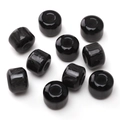 DIY black resin large hole beads with polished obsidian texture for jewelry making - 5 Pcs/Pack / Glitter Black