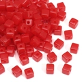 Vibrante rote Acryl-Würfelperlen mit glatter Oberfläche und Loch für DIY-Schmuckherstellung - Würfelperle (BSD884) / 5mm (ca. 144 Stk./Packung) / Rot