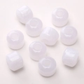 Translucent creamy white resin barrel beads for DIY bracelet jewelry making - 5 Pcs/Pack / Gilded White