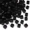5mm glänzende schwarze Acryl-Würfelperlen mit Mittelloch für DIY-Schmuckherstellung - Würfelperle (BSD884) / 5mm (ca. 144 Stk./Packung) / Schwarz