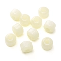 Set of 10 beige resin cylinder beads with large holes for DIY jewelry and necklaces - 5 Pcs/Pack / Gilded Beige