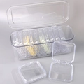 Transparent plastic organizer set with 12 small square boxes inside a large storage case - Large Size Storage Box Set