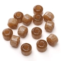 Coffee brown resin large hole cylindrical beads with marble texture for DIY jewelry - 12x10mm (5 Pieces/Pack) / Gilded Brown