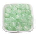 Sparkly mint green resin round beads with gold glitter for DIY jewelry making - Green