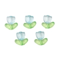 DIY jewelry kit with five light blue acrylic tulip beads and green base for necklaces - Blue Style / Blue