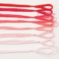 Pack de 8 hilos de bordar de seda de morera degradado rojo para manualidades DIY - 8 Colores Mixtos 20 Metros Por Color / Rosa Melocotón Claro