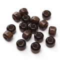 Polished dark brown resin cylinder beads with large holes for DIY jewelry making - 12x10mm (5 Pieces/Pack) / Gilded Dark Brown