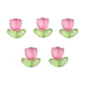 Pink and green tulip-shaped acrylic beads for handmade DIY jewelry bracelets - Magenta Style / Rose Red