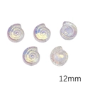 Iridescent 12mm snail shell loose beads for handmade jewelry making in rainbow finish - Snail / 5 Pieces/Pack (12mm) / White