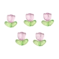 DIY acrylic tulip flower beads in pink and green for handmade necklace and jewelry making - Purple