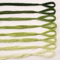 Juego de 8 hilos de seda para bordar en degradado verde con acabado brillante para bricolaje - 8 Colores Mixtos 20 Metros Por Color / Verde Primavera