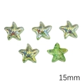 Green AB iridescent 15mm starfish glass beads for DIY bracelet jewelry making - Starfish / 5 Pieces/Pack (15mm) / Green