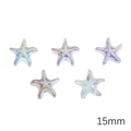 Five pieces of 15mm AB plated starfish glass beads for DIY bracelet and jewelry making - Starfish / 5 Pieces/Pack (15mm) / Blue