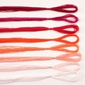 Set de 8 hilos de bordar de seda de morera en tonos rojos y rosas para costura creativa - 8 Colores Mixtos 20 Metros Por Color / Amarillo Coral