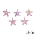 Iridescent glass starfish beads for DIY jewelry making 15mm aurora craft accessories - Starfish / 5 Pieces/Pack (15mm) / Pink