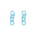 Himmelblaue matte Eisenketten-Ohrringe mit vier ineinandergreifenden ovalen Ringen - Breite ca. 7mm, Drahtstärke 1,5mm, Länge ca. 2,5cm (10 Stück/Packung) / Blau (10er-Pack)