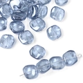 Square translucent blue glass beads with misty texture for DIY jewelry making - 20Pcs/Pack / 3#