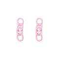 Minimalistische mattrosa lackierte Gliederketten-Ohrringe für Alltag oder Party - Breite ca. 7mm, Drahtstärke 1,5mm, Länge ca. 2,5cm (10 Stück/Packung) / Rosa (10er-Pack)
