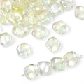 Irregular gradient iridescent glass square beads for DIY jewelry and hair accessories - 20Pcs/Pack / 4#