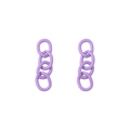 Orecchini a sospensione color lavanda a quattro anelli con finitura satinata opaca - Larghezza circa 7mm, Diametro filo 1,5mm, Lunghezza circa 2,5cm (10 pezzi/confezione) / Viola (Confezione da 10)