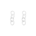 Orecchini pendenti a quattro anelli in metallo verniciato bianco stile moderno - Larghezza circa 7mm, Diametro filo 1,5mm, Lunghezza circa 2,5cm (10 pezzi/confezione) / Bianco (Confezione da 10)