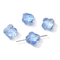 Cuentas de vidrio de trébol de cuatro hojas azul claro de 13mm para joyería DIY - 13mm Agujero aprox. 1,2mm 10 Unidades/Paquete / Aguamarina
