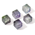 DIY jewelry 11mm gradient glass cube beads with floral relief and threading holes - Embossed Sun Flower Cube / 11mm (Aperture approx 1.5mm, 5 pcs/pack) / Yellow & Purple