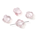 Cuentas de trébol de cristal rosa translúcido de 13mm para pulseras DIY con agujero - 13mm Agujero aprox. 1,2mm 10 Unidades/Paquete / Rosa Transparente