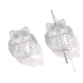 Paire de perles en verre en forme de chat avec trou traversant pour bijoux DIY - 18x18mm (Ouverture environ 1,5mm, 5 pièces/paquet) / Œil Bleu