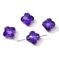 Cuentas de trébol de cuatro hojas violetas de 13mm para creación de joyas artesanas - 13mm Agujero aprox. 1,2mm 10 Unidades/Paquete / Azul Zafiro