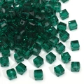 Emerald green faceted cube crystal glass beads for DIY jewelry making and bracelets - Peacock Green